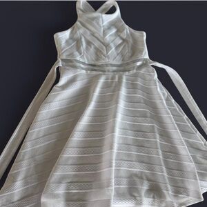 Bonnie Jean White Girls' Halter Fit & Flare Dress